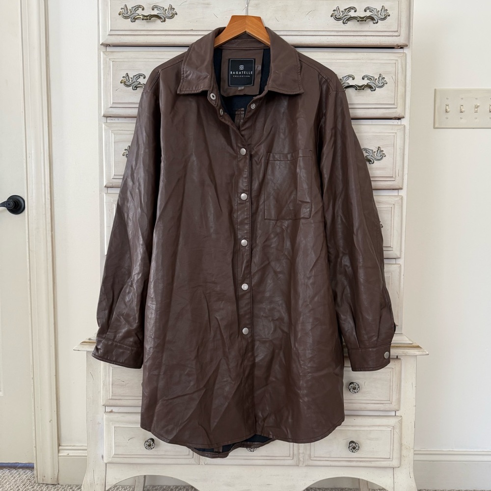 Bagatelle Brown Faux Leather Jacket